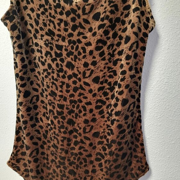 TOPSHOP Animal Print Cheetah Leopard Velvet Bodysuit Size 4 - Picture 5 of 11